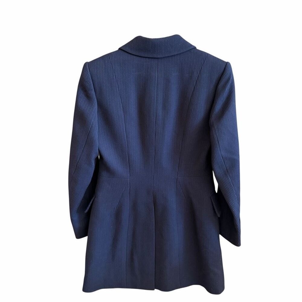 Hermès Paris Vintage Y2K Women’s Navy Pinstripe Wool Coat Blazer SZ EU 38 / US 6 - Picture 8 of 15